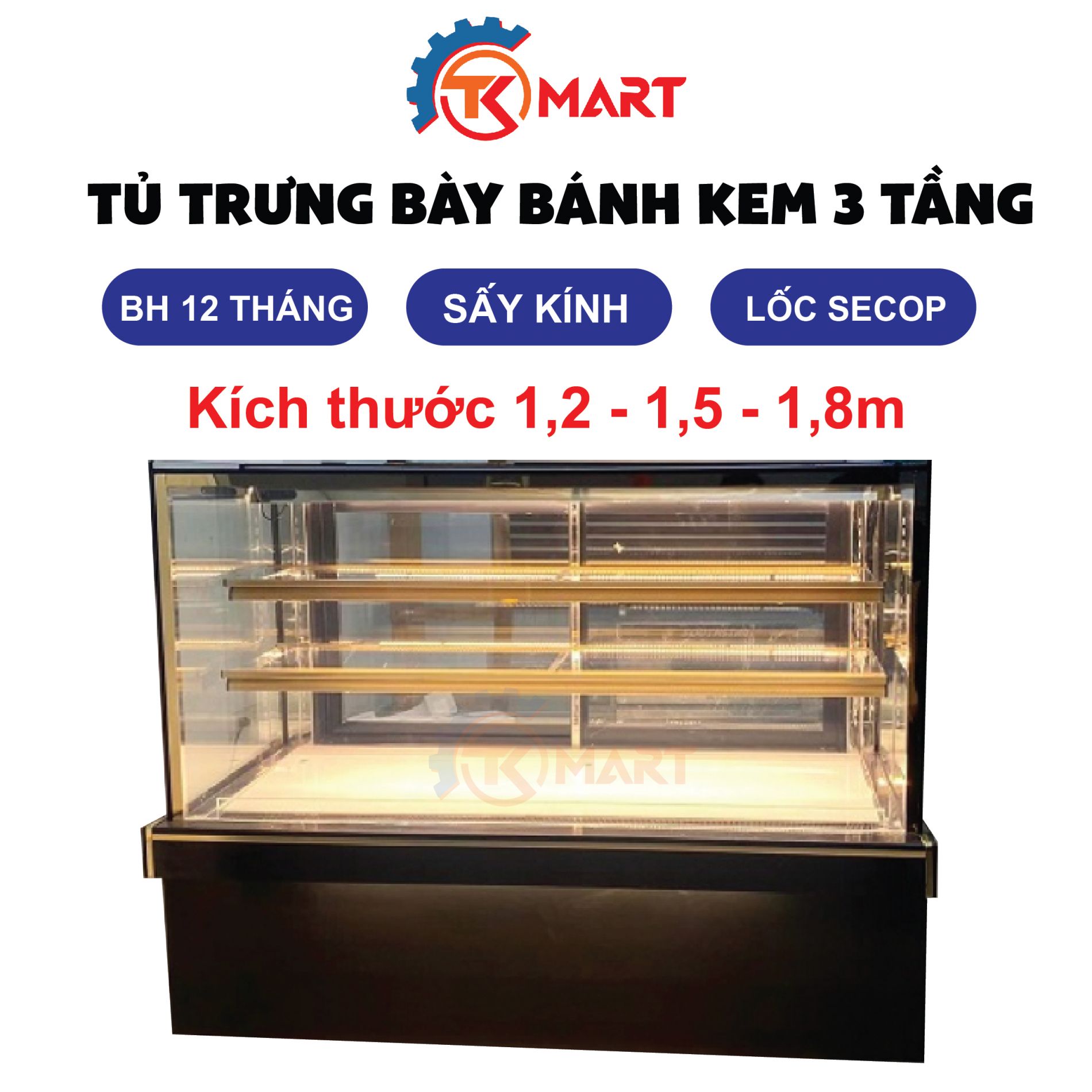 Tủ trưng bày kem 3 tầng